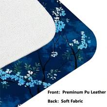 1pc Leather Desk Mat, Mysterious Blue Cherry Blossom Extended Mouse Pad - Large Japanese Night Flower Desktop Pad, For Office And Gaming, Beautiful Desktop Leather Protective Pad, Washable, Non Slip Base, Suitable For Home Office Use - View 5