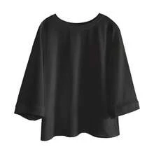 Women's Top Relaxed Fit Satin Look Dolman Sleeve Crew Neck, Satin Finish, Dolman Sleeve, Casual Everyday All-Season - Pink - View 3