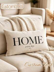 Customizable English Name Printed Pillowcase: Suitable For Living Room And Bedroom. Pillow Insert Not Included. Lightweight And Washable. Suitable For Valentine's Day, Father's Day, Mother's Day, Wedding And Various Holidays. - Multicolor - View 2