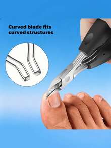 Professional Black Stainless Steel Nail Care Set 5pcs, Suitable For Thick & Hard Nails, Includes Nail File, Cuticle Clipper, Cuticle Pusher, Unisex, Suitable For All Ages, Classic Black Handle, Ideal Gift - Multicolor - View 4