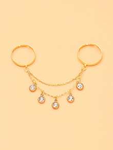 1pc Minimalist Heart Ring, Fashion Evening Party Versatile Tassel Ring, Women's - Gold - View 4