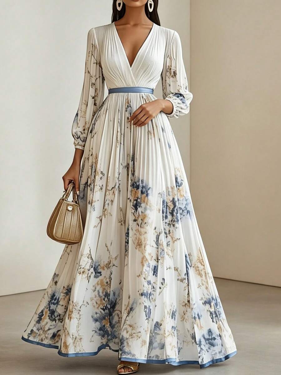 Women Long Dresses - Ivory White - View 1