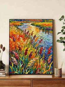 DIY Vibrant Impressionist Sunset Reeds And River Scenery (Frameless 8x12 / 16x20 Inches) Paint By Numbers Kit(Acrylic) Arts & Crafts For Adult Beginners, Home Wall Decor, And Unique Holiday Gifts - Sets - View 4