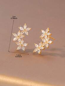 2pcs/Set Soft Luxury Elegant Women's Earrings Suitable For Daily Commute, Date, Evening Party, Holiday Wear - Flower - View 5