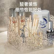 透明壓克力化妝品收納盒 - 清晰桌面收納器，適用於化妝品、護膚產品和家居必需品，化妝品收納，房間裝飾 - 無色 - 查看 2