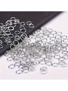 10/100pcs Gold & Silver Open Jump Rings - High Quality Metal Open Ring Connectors, Suitable For DIY Jewelry Making Accessories - Multiple Sizes (4-10mm), Can Be Used For Customized Designs - Multicolor - View 7