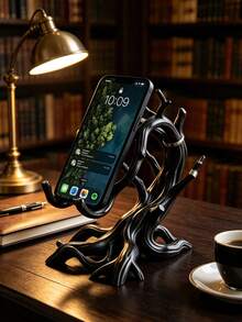 1pc Tree Branch Shaped Desktop Phone Holder, Stable Desktop Smartphone Stand, Fashion Decorative Ornament, Suitable For Entryway, Bedroom, Living Room And Office Desk, Exquisite Gift For Home Decor Enthusiasts - Multicolor - View 4