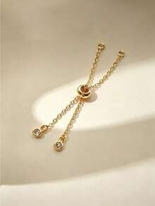 1/2pcs 304 Stainless Steel Adjustable Chain End Connector, DIY Silicone Pull Chain, Brass Positioning Flat Bead Spacer Jewelry Accessory - Pull-out Adjuster - View 17