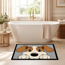 1pc, Cartoon Puppy Pattern Printed Faux Cashmere Kitchen Mat, Absorbent Kitchen Floor Mat, Kitchen Rug, Long Strip Foot Mat, Sink Front Mat, Suitable For Kitchen, Bathroom, Entryway, Hallway, Laundry Room And Home Decor - Multicolor - View 9