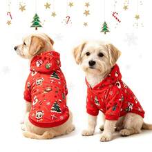 New Printed Christmas Hoodie Sweatshirt For Small And Medium Dogs, Warm Autumn/Winter Clothing, Universal For Cats And Dogs, Pet Christmas New Year Gift (Size Runs Small, Recommend Choosing 1-2 Sizes Larger) - Multicolor - View 5