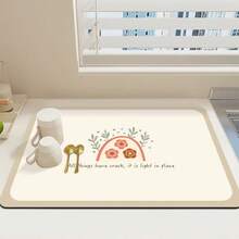 1 Sunflower Soft Rubber Drying Mat Non-Slip, Kitchen Countertop Absorbent Mat, Sink Drain Mat, Soft Diatomaceous Earth Faucet Absorbent Mat, Kitchen Countertop Mat, Absorbent Mat - Multicolor - View 2