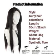 Wig Penutup Rambut Belahan Tengah Tenun Tangan Area Luas untuk Wanita, Penutup Rambut Mahkota Tinggi Tipis Ringan Tanpa Sambungan dengan Klip, Aksesori Rambut - Coffee Brown - View 6