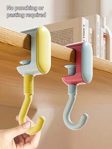 1pc Desktop Backpack Hook, No Drilling No Adhesive, Rotatable Clamp Design For Easy Detachment, Sturdy Load-Bearing And Non-Slip. Macaron High-Value Aesthetic, Student Desk Essential, Can Hang Backpacks, Water Bottles, Tote Bags. Dorm And Home Dual Use, Adjustable Flexible Hook, Desk Storage Organizer, Portable And Space-Saving, Popular Back-To-School Stationery Accessory - View 8