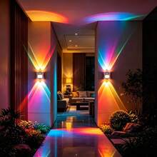 Lampu Dinding RGB 16 Warna Dream Journey | Lampu Malam Sensor Pintar | Dudukan Magnetik, Kontrol Jarak Jauh, Dapat Diisi Ulang USB | Cocok Untuk Dekorasi Kamar Tidur, Ruang Tamu, Lorong, dan Samping Tempat Tidur - Lampu dinding atas dan bawah - 16 warna - View 14