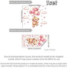 1 Set Stiker Dinding Balon Beruang Lucu, Termasuk Stiker Awan dan Bintang, Perekat Mandiri dan Dapat Dilepas, Cocok untuk Dekorasi Kamar Bayi dan Kamar Tidur Anak-Anak - MultiWarna - View 14