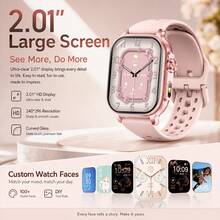2026 Upgraded Fashion Sports Smart Watch For Women, 2.01-Inch HD AMOLED Touch Screen, 1400mAh Large Battery, LED Flashlight + SOS Flashing Mode, IPX8 Waterproof, Bluetooth Calling, AI Voice, 100+ Sports Modes, Fitness Tracking Watch, Compatible With IPhone And Android - View 5