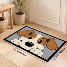 1pc, Cartoon Puppy Pattern Printed Faux Cashmere Kitchen Mat, Absorbent Kitchen Floor Mat, Kitchen Rug, Long Strip Foot Mat, Sink Front Mat, Suitable For Kitchen, Bathroom, Entryway, Hallway, Laundry Room And Home Decor - Multicolor - View 10