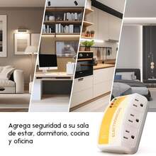 Protector de voltaje de 3 tomas, 1440W, 120V, 12A, Protege contra sobretensiones de alto y bajo voltaje, Supresor de picos para Refrigerador, Congelador, Lavadora, TV, Microondas, Aire acondicionado - A - Ver 7