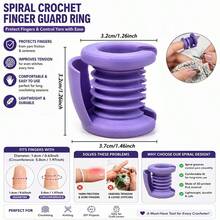 1/2PCS Spiral Knitted Finger Protectors, Crochet Yarn Control & Yarn Divider Finger Rings, Handmade DIY Anti-Friction Finger Guards, Knitting Auxiliary Tools - Multicolor - View 5