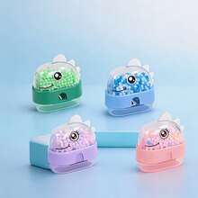 1pc Dinosaur Pencil Sharpener,Cartoon Pencil Sharpener,Mini Pencil Cutter,Portable Pencil Sharpener,Small Handheld Sharpener,Transparent Pencil Sharpener,Kids Stationery,Student School Supplies,Classroom Prize Gift - Color Style Randomized - View 1