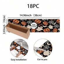 1pc Halloween Faucet Cover, Create Holiday Atmosphere, Bathroom Faucet Splash Guard, Pumpkin Ghost Pattern Faucet Pad, Kitchen Countertop Accessory, Halloween Kitchen Dining Table Accessory, Sink, Moisture-Proof Absorbent Pad, Absorbent Draining Pad, Multi-Functional Absorbent Non-Slip Pad - Multicolor - View 12