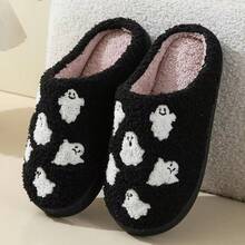 女款萬聖節幽靈骷髏毛絨拖鞋，可愛卡通圖案露趾室內鞋，柔軟蓬鬆舒適底室內拖鞋，保暖舒適臥室客廳居家拖鞋，趣味節日派對鞋，休閒套腳設計，適合作為送給女性和女孩的可愛禮物 - 多款 - 查看 26