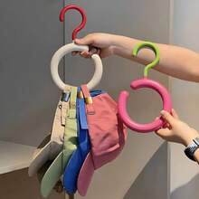 1/3pcs Colorful Closet Hat Hangers, Dopamine Creative Round Ring Hangers, Dorm Closet Hanging Hat Rack,Multi-Functional Home Storage Organizer, Suitable For Hats,Belts,Scarves Storage, Easy To Install Remove, Can Be Stacked, Daily Travel Essential - Multicolor - View 1