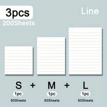 1/3/5/6/10/20pcs, Lined, Grid Sticky Notes, Portable Student Note Marking, Writing Sticky Note Pads, Self-Adhesive Sticky Note Pads Suitable For School Office Large Medium Small School Supplies - White - View 14