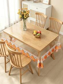 HXARTMIS 1PC Halloween Pumpkin & Maple Leaf PVC Transparent Tablecloth, Suitable For Kitchen Dining Table Decor, Halloween Decoration, Autumn Home Decor, Daily Home Decor, Transparent Rectangular Tablecloth - Multicolor - View 3