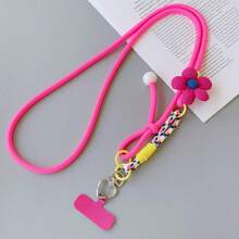 1pc Portable Colorful Braided Phone Lanyard, Adjustable Crossbody Strap, Anti-Lost Wrist Strap, Outdoor Minimalist Style - Multicolor - View 6