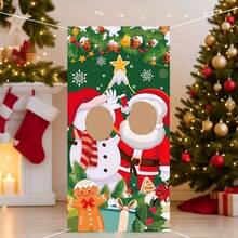 Spanduk Selamat Natal untuk Teras - Poliester, Tidak Membutuhkan Listrik, Cocok untuk Dekorasi Liburan Luar Ruangan dan Latar Belakang Pesta - Gambar potongan Santa Claus - View 13