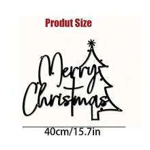 2D Fashion Bohemian Style Metal Christmas Tree Wall Decor, Large Handmade Indoor Decoration, Vintage Design - Decorative Hanging Piece, High-Quality Metal Craft, Perfect For Home Office Holiday Celebrations, Buyer Gift - Black - View 12
