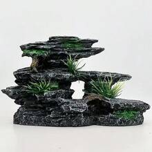 疊石岩飾-水族箱裝飾擺件,仿英式石層設計搭配人造水草裝飾,魚蝦躲藏洞穴,中式禪風水族景觀核心配件 - A - 查看 2