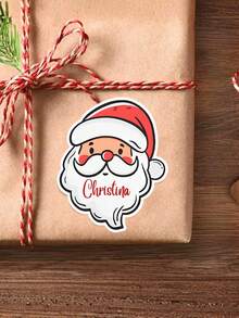 1/10/25/50/100pcs Customized Santa Claus Name Stickers, Personalized Christmas Gift Labels, Christmas Stickers, Customized Name Labels For Christmas, Used For Christmas Gift Packaging Decoration, Christmas Decoration, Personalized Gift Stickers Labels, Suitable For Friends And Family - Multi-color-name - View 6