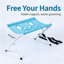 1pc Dog Grooming Restraint Stand Anti-Escape Breathable 8-Hole | Grooming Table For Small Dogs And Cats, Nail Trimming, Teeth Cleaning, Bathing Support - Blue (60*40*31cm) - View 5