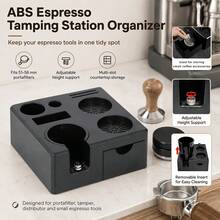 1pc Coffee Tamper Station, ABS Multi-Functional, Anti-Slip, Drawer-Style Espresso Tamper Base, Suitable For 51-58mm Coffee Accessories, Durable ABS Coffee Powder Distributor, Tamper Storage Holder, Handle Stand - Multicolor - View 7