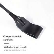 1pc Set Outdoor Extreme Sports Horse Riding Whip, Super Durable Horse Riding Whip, Essential Daily Horse Riding Equipment, Equestrian Whip, British Style Horse Riding Aid, Synthetic Leather Material, Good Flexibility, Suitable For All Riders - Black - View 7
