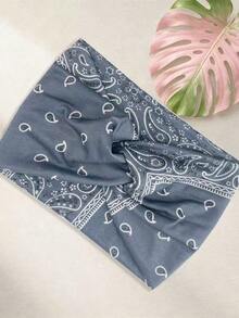 3pcs Paisley Pattern Casual Polyester (Polyester) Paisley Flower Headband Paisley Pattern Wide Headband Sports Yoga Sweat-Absorbing Elastic Headscarf Headband All Season Wearable - Multicolor - View 7