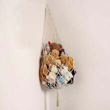 60-Inch Plush Animal Storage Organizer, Corner Hanging, Plush Animal Hammock, Macrame Doll Display Rack, Stuffed Animal Storage Shelf, Wall Decor, Kids Bedroom Decor, Boho Nursery Playroom Organizer, 60-Inch (White) - Multicolor - View 13