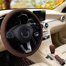 3D Massage Grip Car Steering Wheel Cover Set, Includes Gear Shift Lever And Brake Lever Covers, 3-Piece All-Season Universal Fit, Car Interior Accessories - A - View 14