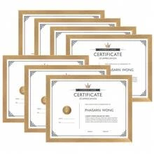 8.5x11 Black Picture Frame Set – 7-Pack Stylish Slim Profile Frames For Certificates, Diplomas & Awards | Versatile Wall Or Desk Display | Matte Finish, Lightweight & Easy To Load | Ideal For Graduation, Office, Home & Academic Keepsakes - Gold - View 12