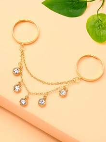 1pc Minimalist Heart Ring, Fashion Evening Party Versatile Tassel Ring, Women's - Gold - View 6
