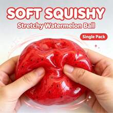 1pc-,Watermelon Clear Crunchy Squishy Squeeze Toy, Stress Relief Fidget Toy For Kids And Adults - Multicolor - View 2