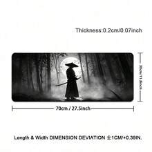 1 Swordsman Large Gaming Mouse Pad, Black Silhouette Extended Desk Mat, Office Desk Accessory Non-Slip Stitched Edge Computer Pad, Rubber Base Laptop Keyboard Pad, Durable Spill-Proof For Home Office Gaming - View 17