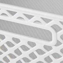 Stylish Medium White Decorative Plastic Storage Basket – Set Of 3, Compact 14" X 11.5" X 5.3", Lightweight & Stackable For Home, Dorm, Or Bathroom Organization - White - View 5