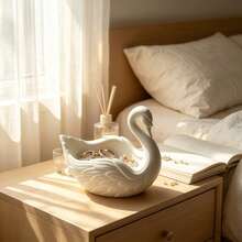 1pc White French Swan Shaped Jewelry Tray, Suitable For Holding Earrings, Necklaces, Rings And Accessories. It Is A Fashionable Decoration For The Vanity And A High-End Gift Decoration For Parties And Weddings. - Multicolor - View 5