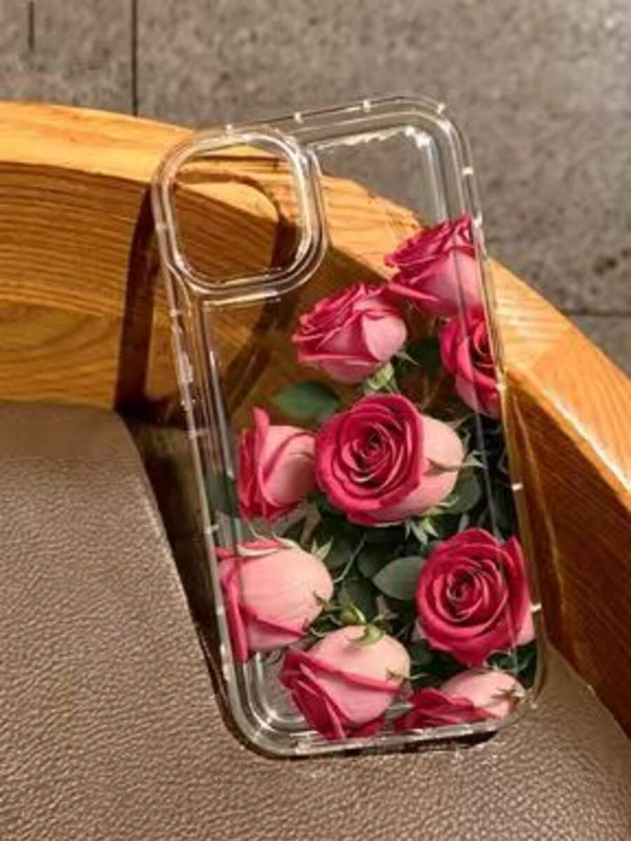 Realistic Lily Flower Print Transparent Phone Case, Compatible With IPhone And - Multicolor - View 1