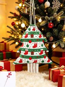1pc Tree-Shaped Drawstring Storage Bag, Christmas Print With Hanging Rope Detail, Decorative Storage & Gift Packaging, Christmas Tree Ornament, Suitable For Christmas Party, Home Fireplace & Window Decor - Multiple Colors and Styles - View 8