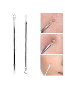 3pcs Precision Sharp Tweezers Set, Stainless Steel Comfort Grip, Ideal For Blackheads, Fine Facial Hairs, Splinters & Ingrown Hairs, Long Needle Design, Rust Resistant & Durable, Daily Facial Care Kit With Storage Case - Silver - View 4