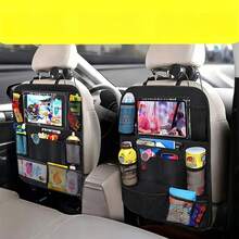 Car Seat Back Storage Organizer (With Mesh Pockets), Black Polyester Material - A - View 2